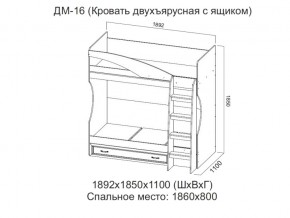 ДМ-16 Кровать двухъярусная с ящиком в Кунгуре - kungur.магазин96.com | фото