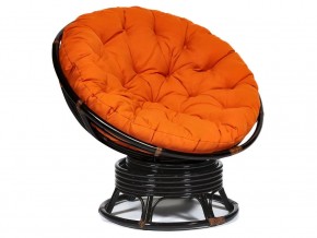 Кресло-качалка Papasan w 23/01 B с подушкой Antique brown, ткань Оранжевый в Кунгуре - kungur.магазин96.com | фото