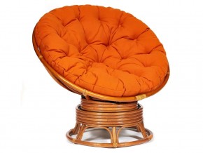 Кресло-качалка Papasan w 23/01 B с подушкой Cognac, ткань Оранжевый в Кунгуре - kungur.магазин96.com | фото