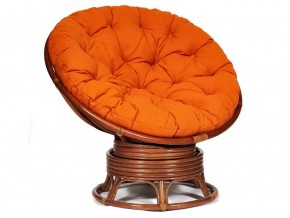 Кресло-качалка Papasan w 23/01 B с подушкой Pecan, ткань Оранжевый в Кунгуре - kungur.магазин96.com | фото